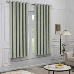 Oxford Homeware Eyelet Sage Green Linen Effect Curtains Fully Lined 100% Blackout Thermal Insulated Curtain Pair (W)168Cmx(L)137Cm - thumbnail 8