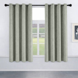 Oxford Homeware Eyelet Sage Green Linen Effect Curtains Fully Lined 100% Blackout Thermal Insulated Curtain Pair (W)168Cmx(L)137Cm
