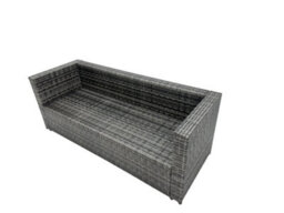 Fimous Rattan Garden Furniture Dining Set 10-Seater Patio Coffee Table Sofa Set With 2 Big Stools 2 Side Tables Dark Grey Mixed - thumbnail 5