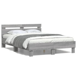 Berkfield Bed Frame Without Mattress Grey Sonoma 120X200 Cm - thumbnail 2
