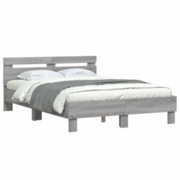 Berkfield Bed Frame Without Mattress Grey Sonoma 120X200 Cm - thumbnail 4