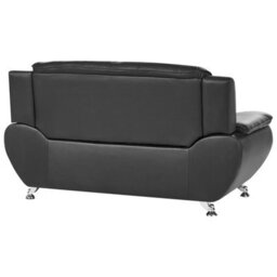 Beliani Sofa 2 Seater Leira Faux Leather Black - thumbnail 5