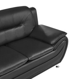 Beliani Sofa 2 Seater Leira Faux Leather Black - thumbnail 7