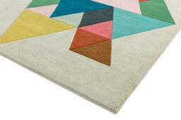 Multicoloured Wool Handmade Luxurious Modern Chequered Geometric Rug Easy To Clean For Living Room And Bedroom-120Cm X 170Cm - thumbnail 2