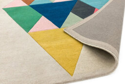 Multicoloured Wool Handmade Luxurious Modern Chequered Geometric Rug Easy To Clean For Living Room And Bedroom-120Cm X 170Cm - thumbnail 5
