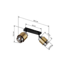 Luminosa Lighting Luminosa Milley Twin Ceiling Spotlight Matt Black Smoke Glass Shade 2X E27 - thumbnail 8