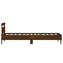 Berkfield Bed Frame Without Mattress With Led Lights Brown Oak 90X190 Cm Single - thumbnail 8