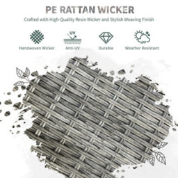 Outsunny Rattan Outdoor Dining Table And Chairs For 4, Light Grey - thumbnail 4