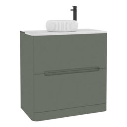 Royal Bathrooms Venice 800mm Sage Green Freestanding Bathroom Countertop Vanity Unit 2 Drawer With Milan Basin - thumbnail 7