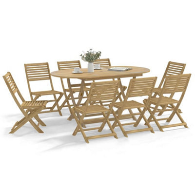 Berkfield Folding Garden Chairs 8 Pcs 48.5X61.5X87 Cm Solid Wood Acacia - image 1