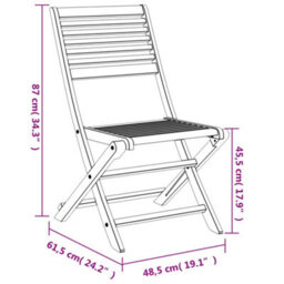 Berkfield Folding Garden Chairs 8 Pcs 48.5X61.5X87 Cm Solid Wood Acacia - thumbnail 7