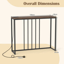 Entryway Table Console Table With Charging Station - thumbnail 2