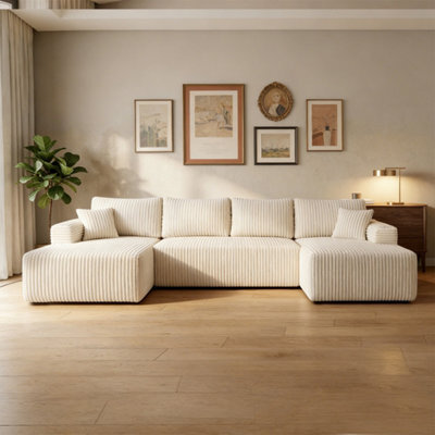 Levede Modular Sectional Sofa Bed 3 Seater U Shaped Convertible Soft Boneless - image 1