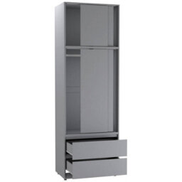 Urbn-Living Urbnliving 240Cm Modern Grey Sliding Door Wardrobe Spacious Storage Grey Carcass Grey Doors - thumbnail 7