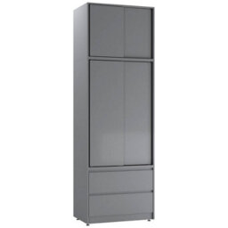 Urbn-Living Urbnliving 240Cm Modern Grey Sliding Door Wardrobe Spacious Storage Grey Carcass Grey Doors - thumbnail 5