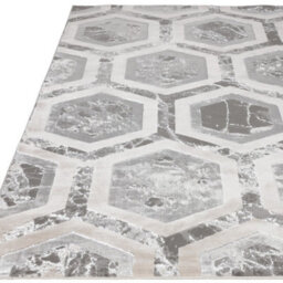 Grey Modern Easy To Clean Abstract Geometric Rug For Dining Room Grdroom Livingroom-80Cm X 150Cm - thumbnail 6