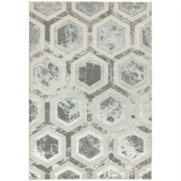 Grey Modern Easy To Clean Abstract Geometric Rug For Dining Room Grdroom Livingroom-80Cm X 150Cm - thumbnail 5
