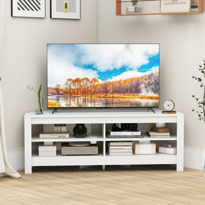 "Costway Corner Tv Stand With Power Outlet 3-Tier Entertainment Center For 60"" Tv" - image 1