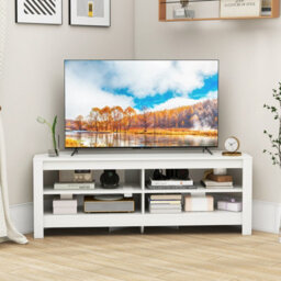 "Costway Corner Tv Stand With Power Outlet 3-Tier Entertainment Center For 60"" Tv" - thumbnail 1
