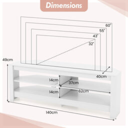 "Costway Corner Tv Stand With Power Outlet 3-Tier Entertainment Center For 60"" Tv" - thumbnail 3
