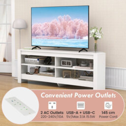 "Costway Corner Tv Stand With Power Outlet 3-Tier Entertainment Center For 60"" Tv" - thumbnail 5