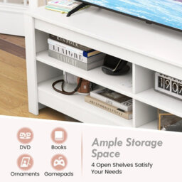 "Costway Corner Tv Stand With Power Outlet 3-Tier Entertainment Center For 60"" Tv" - thumbnail 6