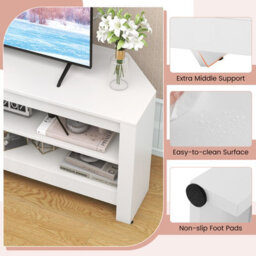 "Costway Corner Tv Stand With Power Outlet 3-Tier Entertainment Center For 60"" Tv" - thumbnail 7