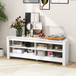 "Costway Corner Tv Stand With Power Outlet 3-Tier Entertainment Center For 60"" Tv" - thumbnail 8