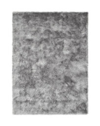 Silver Shaggy Rug, Anti-Shed Easy To Clean Rug, Handmade Plain Modern Rug For Bedroom, & Dining Room-80Cm X 150Cm - thumbnail 1
