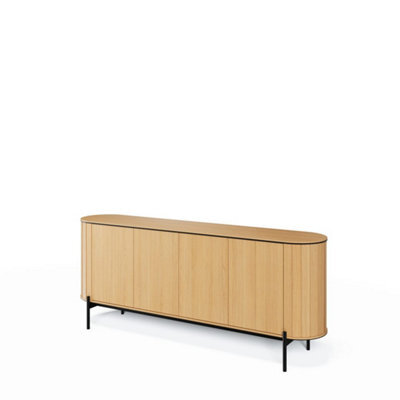 Arte Elegant Rotto 4 Sideboard Cabinet, Oak Vincenza & Eucalyptus Finish, Spacious Storage H820mm W2000mm D450mm - image 1