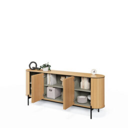 Arte Elegant Rotto 4 Sideboard Cabinet, Oak Vincenza & Eucalyptus Finish, Spacious Storage H820mm W2000mm D450mm - thumbnail 3