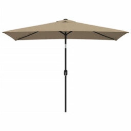 Berkfield Outdoor Parasol With Metal Pole 300X200 Cm Taupe - thumbnail 1