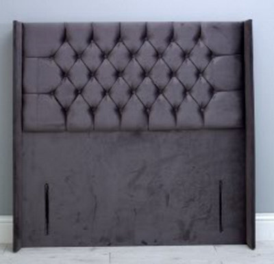 Comfy Deluxe 3Ft 54Inch White Plush Floorstanding Chesterfield Wing Headboard - image 1
