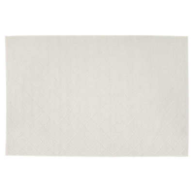 Beliani Handwoven Boho Wool-Cotton Area Rug 140 X 200 Cm Off White - image 1