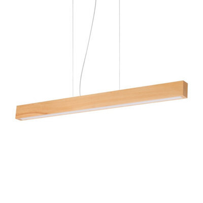 Ideal Lux Luminosa Craft Integrated Led Pendant Ceiling Light Wood, 3000K, Non-Dim - image 1