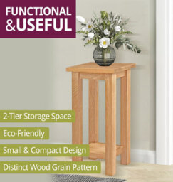 Hallowood Furniture Waverly Oak Tall Side Table - thumbnail 5