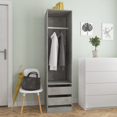 Berkfield Wardrobe With Drawers Concrete Grey 50X50X200 Cm Engineered Wood - image 1