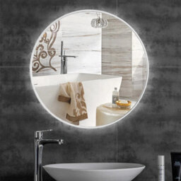 Nordic Round Bathroom Vanity Mirror Wall Mounted White Space Frame, 40Cm - thumbnail 2