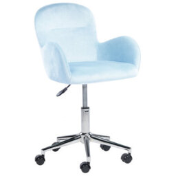 Beliani Desk Chair Priddy Velvet Light Blue - thumbnail 6
