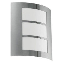 Modern Ip44 Outdoor Wall Light In Stainless Steel With E27 Bulb Holder - thumbnail 1