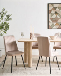Beliani Set Of 4 Dining Chairs Kirby Velvet Beige - thumbnail 2