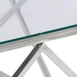 Berkfield Coffee Table Silver Stainless Steel And Tempered Glass - thumbnail 7