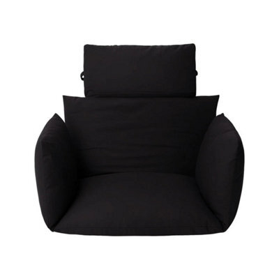 Black Premium Outdoor Hanging Swing Chair Cushion Set With Anti-Slip Ties For Garden - image 1