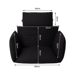 Black Premium Outdoor Hanging Swing Chair Cushion Set With Anti-Slip Ties For Garden - thumbnail 2