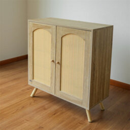 Abrihome Rattan Sideboard Cabinet Chest Of Drawers With 2 Doors, Adjustable Shelf, 80X35X85Cm - thumbnail 8