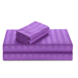 Casabella Satin Stripe Duvet Cover Sets King Purple Bedding With Satin Stripes, King Size Duvet Cover Sets & Pillowcases - thumbnail 5