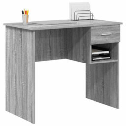 Berkfield Modern Desk With Storage Grey Sonoma 90X49.5X75 Cm Engineered Wood - thumbnail 3