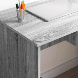 Berkfield Modern Desk With Storage Grey Sonoma 90X49.5X75 Cm Engineered Wood - thumbnail 4