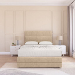 "Sloomy 4Ft6 Monaco Divan Bed Base Almond Coinston ,2 Drawers, 12"" Footboard & 26"" Struts Headboard - Double" - thumbnail 2