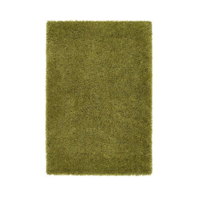 Olive Plain Rug, Anti-Shed Shaggy Rug With 50mm Thickness, Modern Luxurious Rug For Bedroom, & Diningroom-110Cm X 160Cm - image 1
